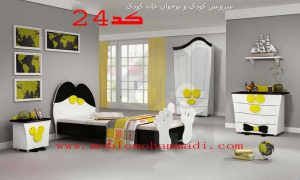 سرویس خواب کودک و نوجوان شامل تخت/ کمد/میز ارایش و پاتختی کد24